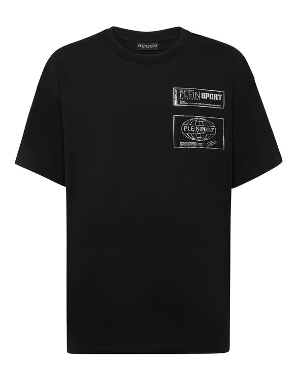 plein sport Cotton Round Neck T-Shirt Hyper Sport black / white