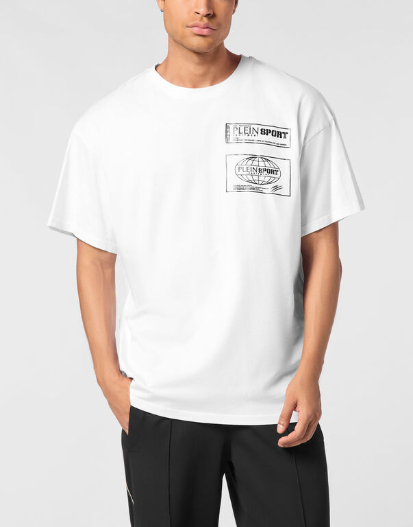 Plein Sport Cotton Round Neck T-Shirt Hyper Sport White