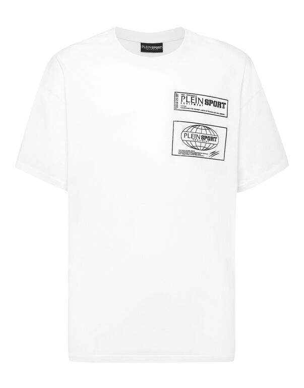 plein sport Cotton Round Neck T-Shirt Hyper Sport white