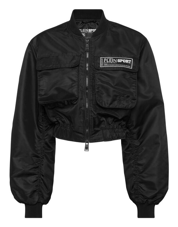 plein sport Cropped Bomber Jacket LS With Cargo Pockets black