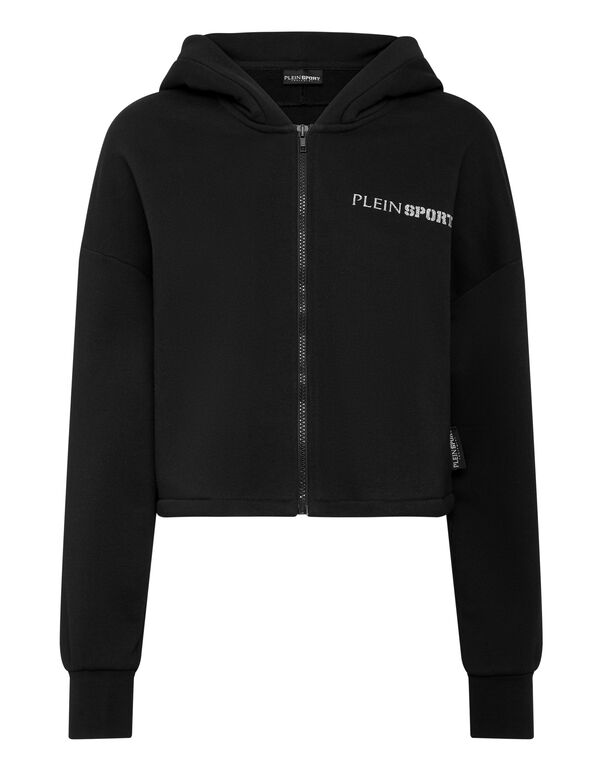 plein sport Cropped Hoodie Sweatjacket Scratch black