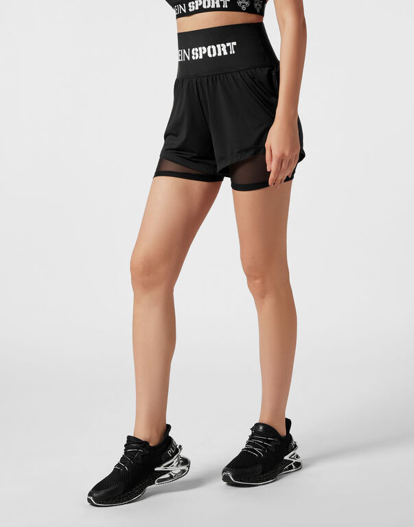 Plein Sport Double-layered Jogging Shorts Plein Sport Black