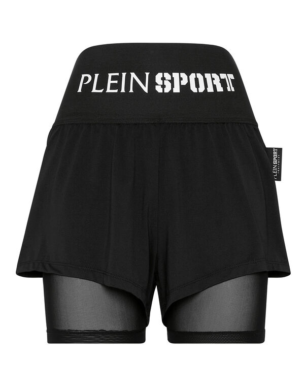 plein sport Double-layered Jogging Shorts Plein Sport black