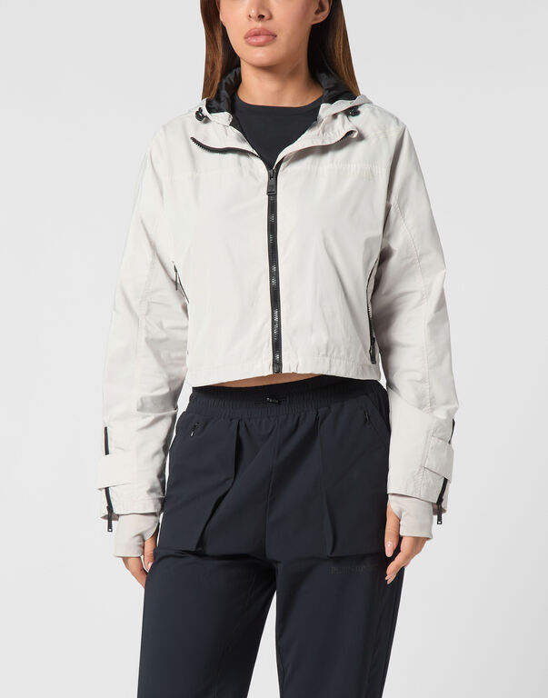 Plein Sport Hooded Active Jacket LS Scratch Light Grey