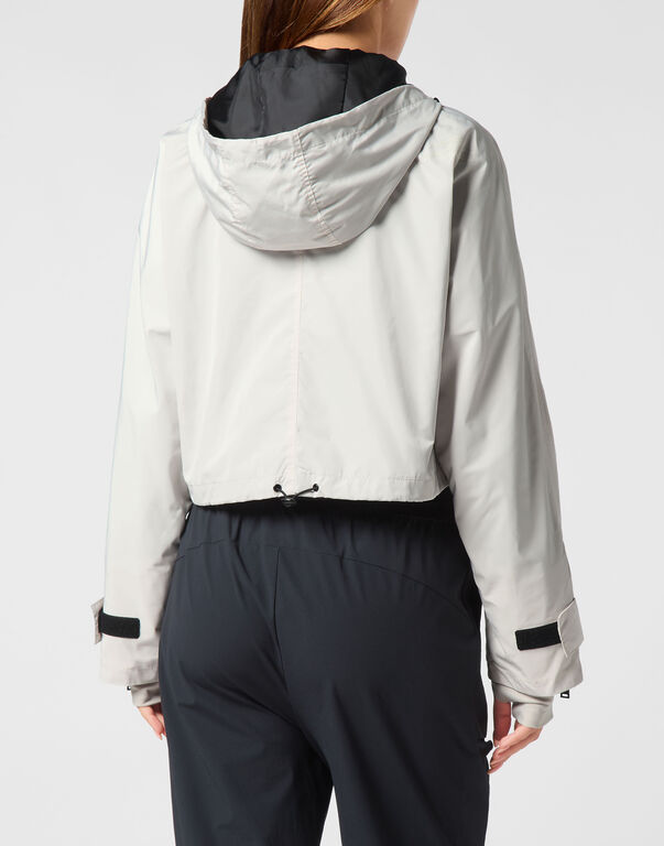 Plein Sport Hooded Active Jacket LS Scratch Light Grey