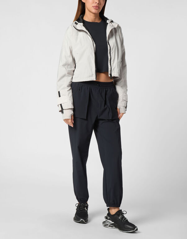 Plein Sport Hooded Active Jacket LS Scratch Light Grey