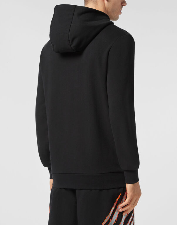 Plein Sport Hoodie Sweatjacket Scratch Black/silver
