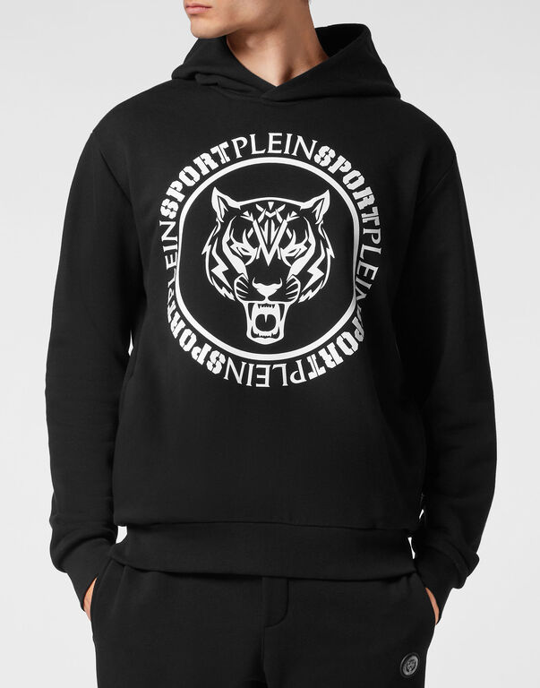 Plein Sport Hoodie Sweatshirt Carbon Tiger Black / White