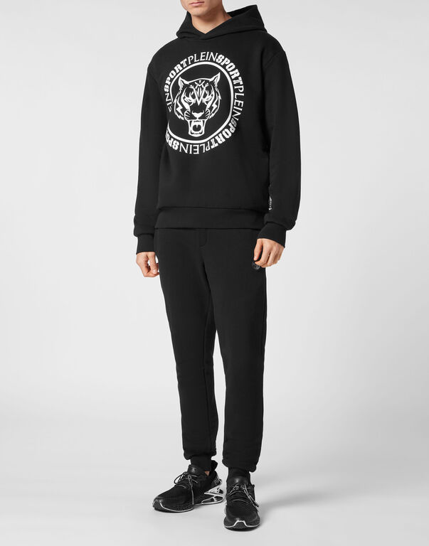 Plein Sport Hoodie Sweatshirt Carbon Tiger Black / White