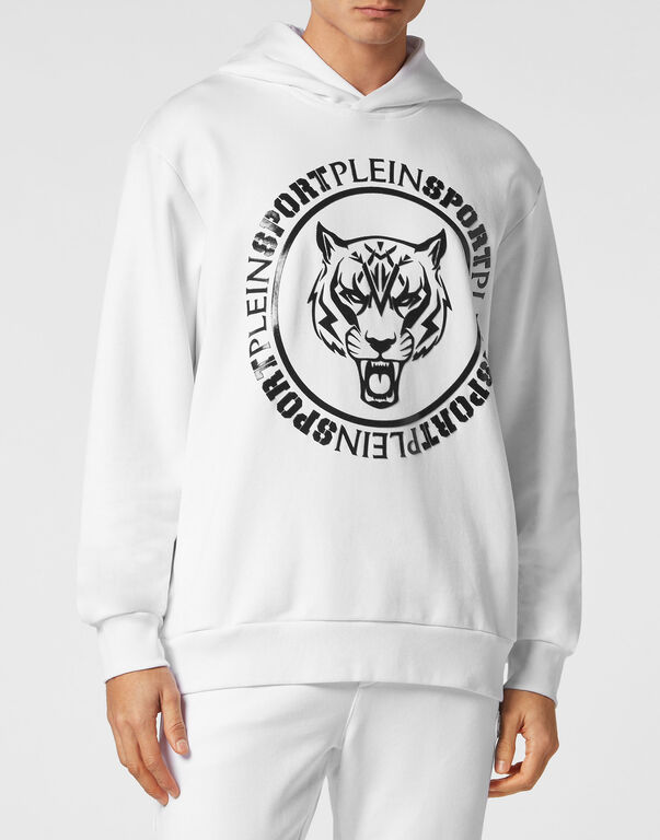 Plein Sport Hoodie Sweatshirt Carbon Tiger White / Black