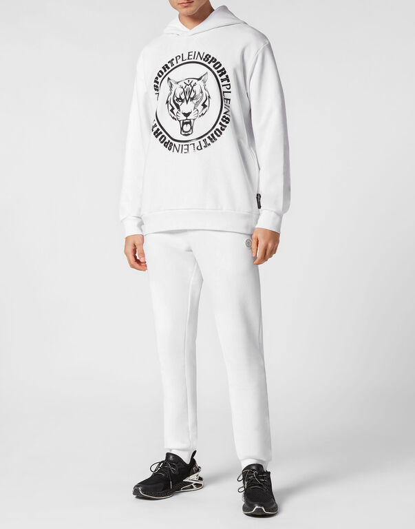 Plein Sport Hoodie Sweatshirt Carbon Tiger White / Black