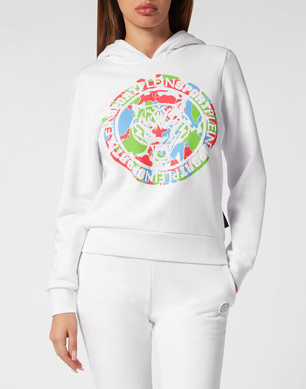 Plein Sport Hoodie Sweatshirt Carbon Tiger White / Multicolored