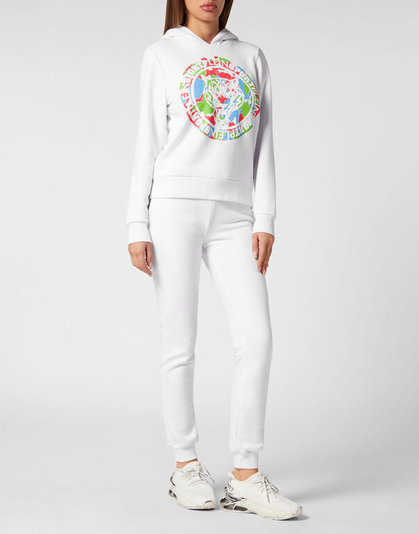 Plein Sport Hoodie Sweatshirt Carbon Tiger White / Multicolored