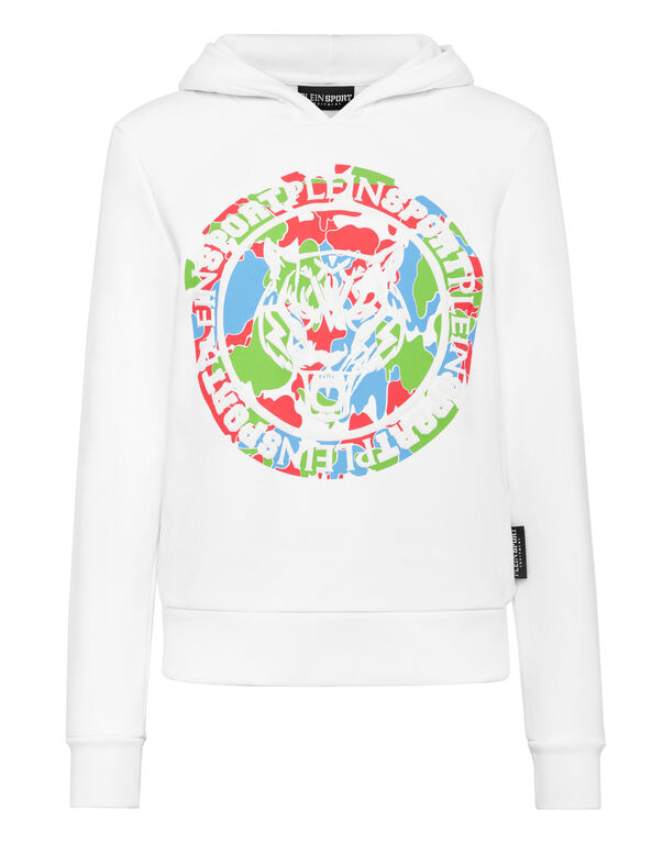 plein sport Hoodie Sweatshirt Carbon Tiger white / multicolored