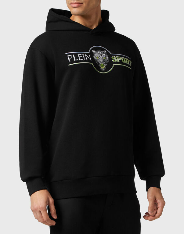 Plein Sport Hoodie Sweatshirt Chrome Scratch Edition Black+green Fluo