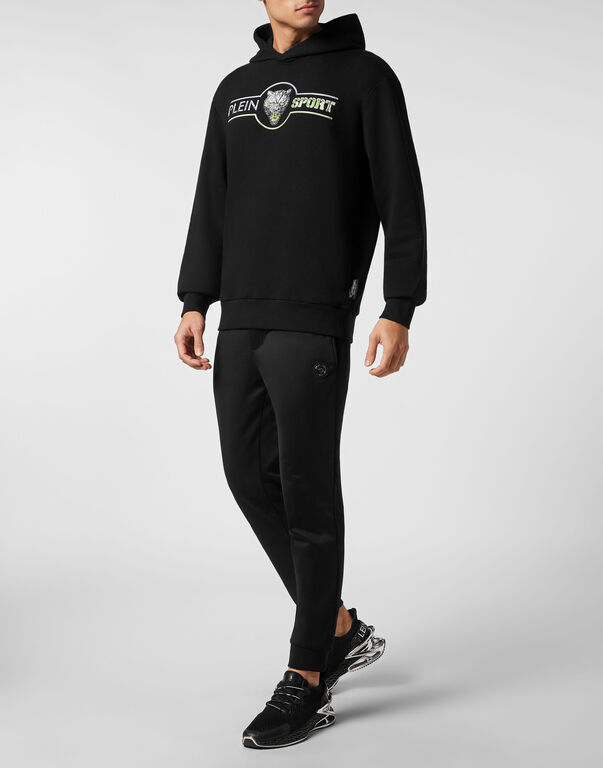 Plein Sport Hoodie Sweatshirt Chrome Scratch Edition Black+green Fluo