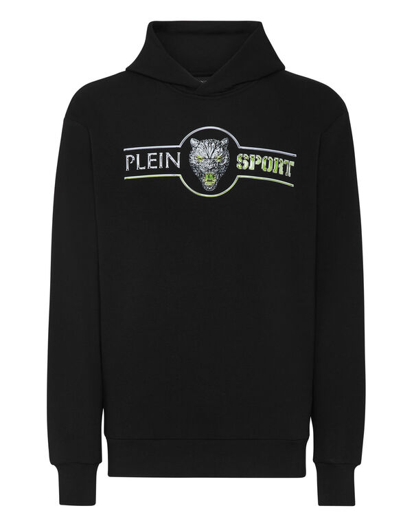 plein sport Hoodie Sweatshirt Chrome Scratch Edition black+green fluo