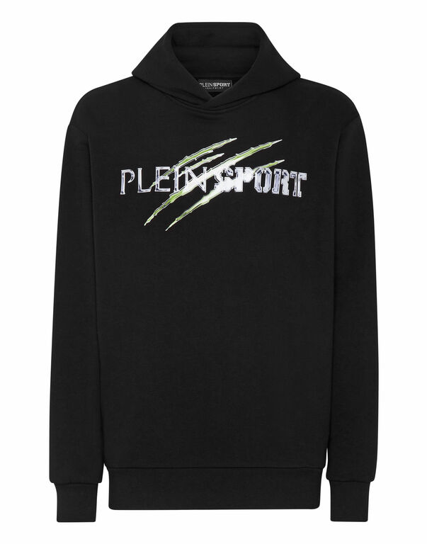 plein sport Hoodie Sweatshirt Chrome Scratch Edition black+green fluo