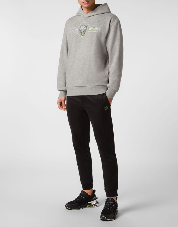 Plein Sport Hoodie Sweatshirt Chrome Scratch Edition Grey