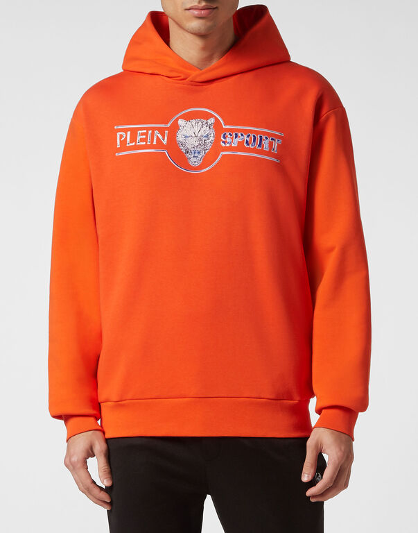 Plein Sport Hoodie Sweatshirt Chrome Scratch Edition Orange