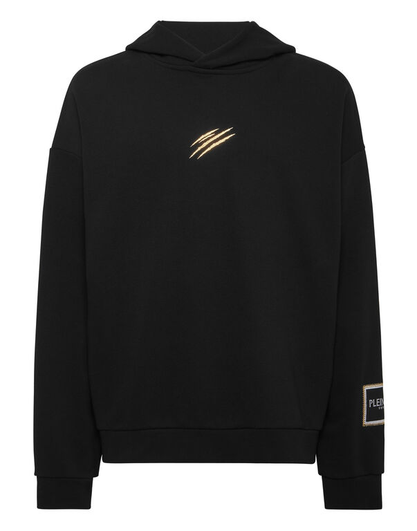 plein sport Hoodie sweatshirt Label black/light gold