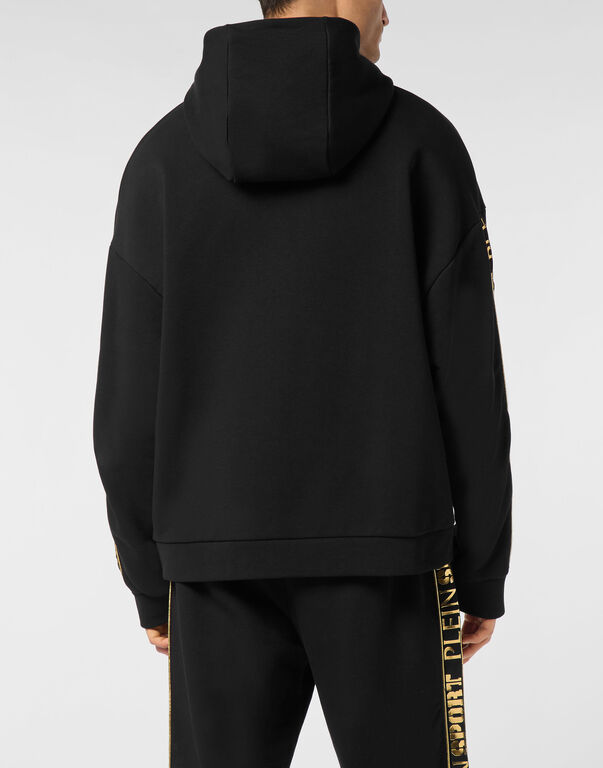 Plein Sport Hoodie Sweatshirt Laminated Black/light Gold