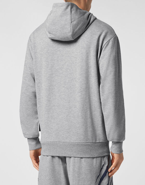 Plein Sport Hoodie Sweatshirt Scratch Grey / Dark Blue