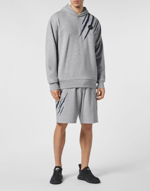 Plein Sport Hoodie Sweatshirt Scratch Grey / Dark Blue