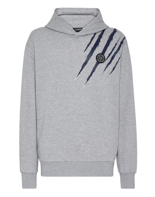 plein sport Hoodie sweatshirt Scratch grey / dark blue