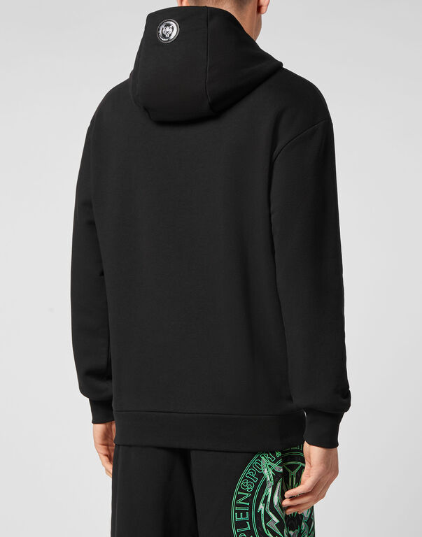 Plein Sport Hoodie Sweatshirt Tiger Black+green Fluo