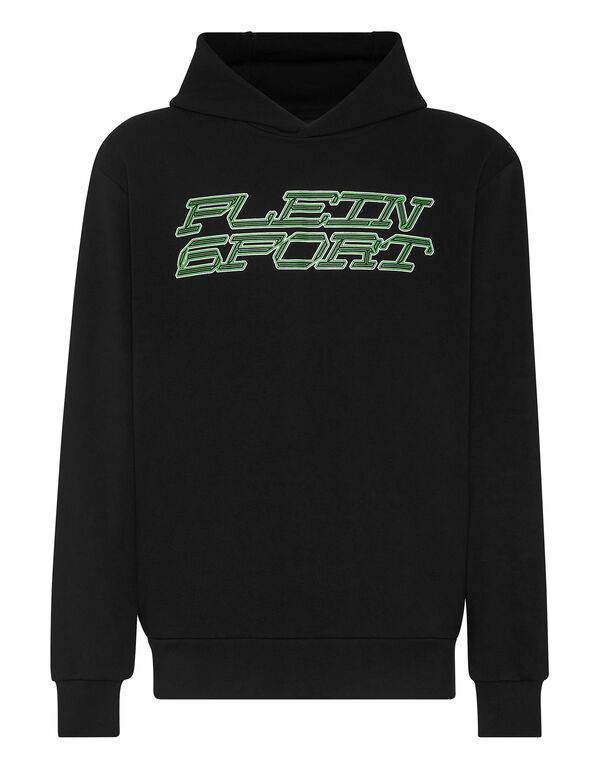 plein sport Hoodie Sweatshirt Tiger black+green fluo