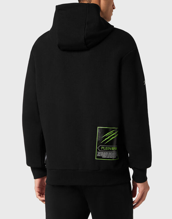 Plein Sport Hoodie Sweatshirt Tiger Black+green Fluo