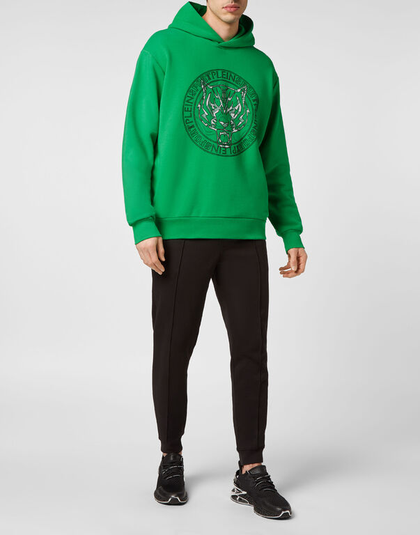 Plein Sport Hoodie Sweatshirt Tiger Green Fluo/Black