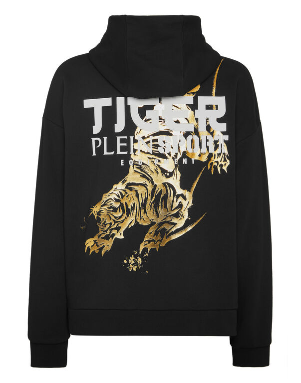 Plein Sport Hoodie Sweatshirt Tiger Tokyo Black/light Gold
