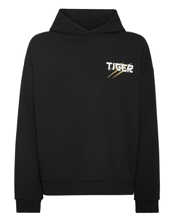 plein sport Hoodie sweatshirt Tiger Tokyo black/light gold