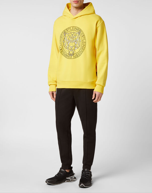Plein Sport Hoodie Sweatshirt Tiger Yellow Fluo/Black