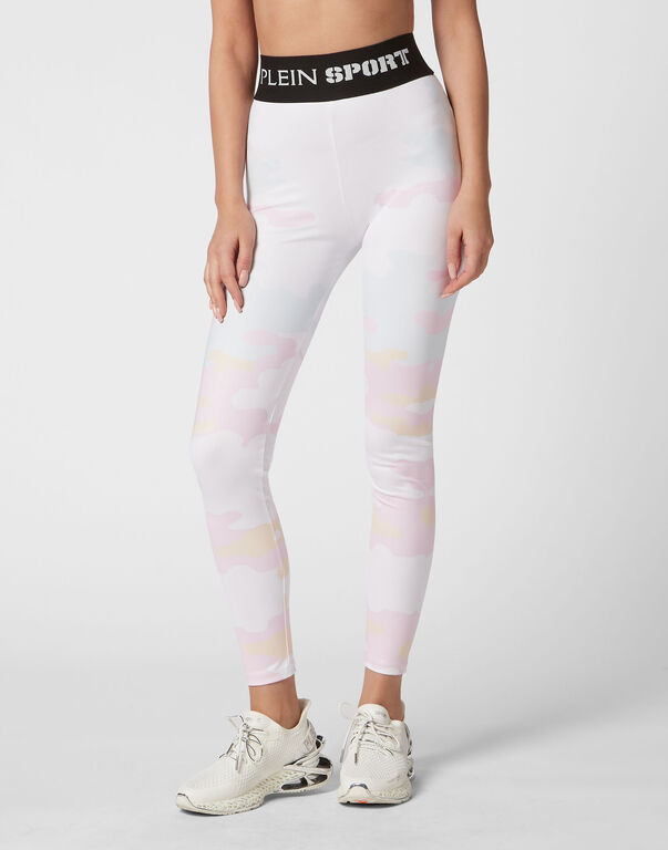 Plein Sport Jogging Cutting Leggings Camouflage White / Multicolored