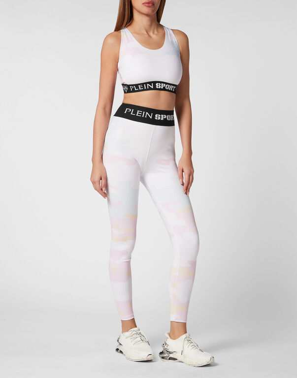 Plein Sport Jogging Cutting Leggings Camouflage White / Multicolored