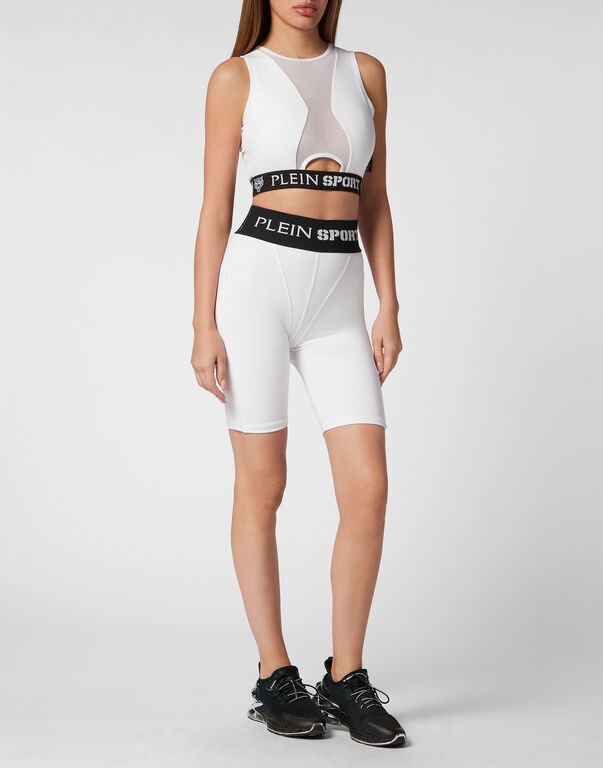 Plein Sport Jogging Cyclist Push Up Leggings Basic White