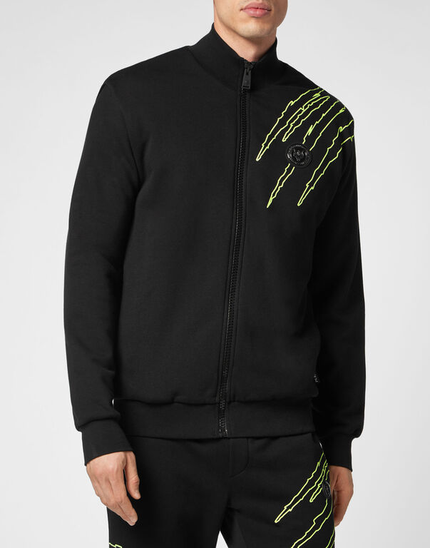 Plein Sport Jogging Jacket Scratch Black/yellow Fluo