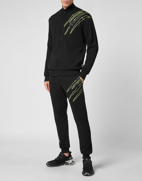 Plein Sport Jogging Jacket Scratch Black/yellow Fluo