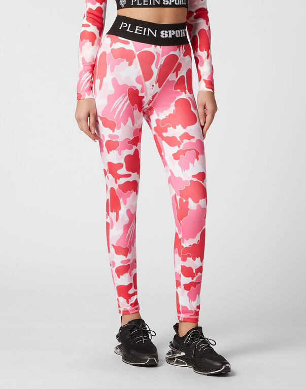 Plein Sport Jogging Push Up Cutting Leggings Camouflage Fuxia