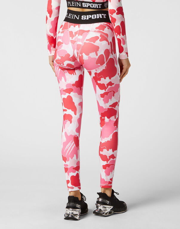 Plein Sport Jogging Push Up Cutting Leggings Camouflage Fuxia