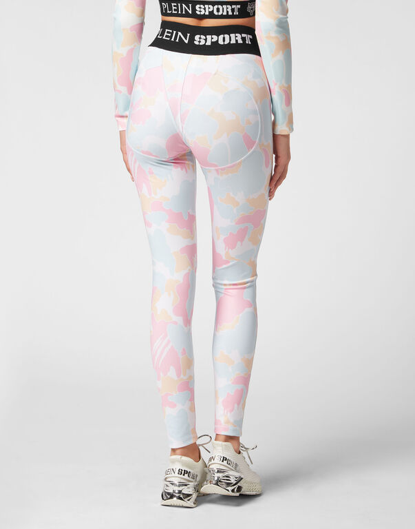 Plein Sport Jogging Push Up Cutting Leggings Camouflage Rose / Light Blue