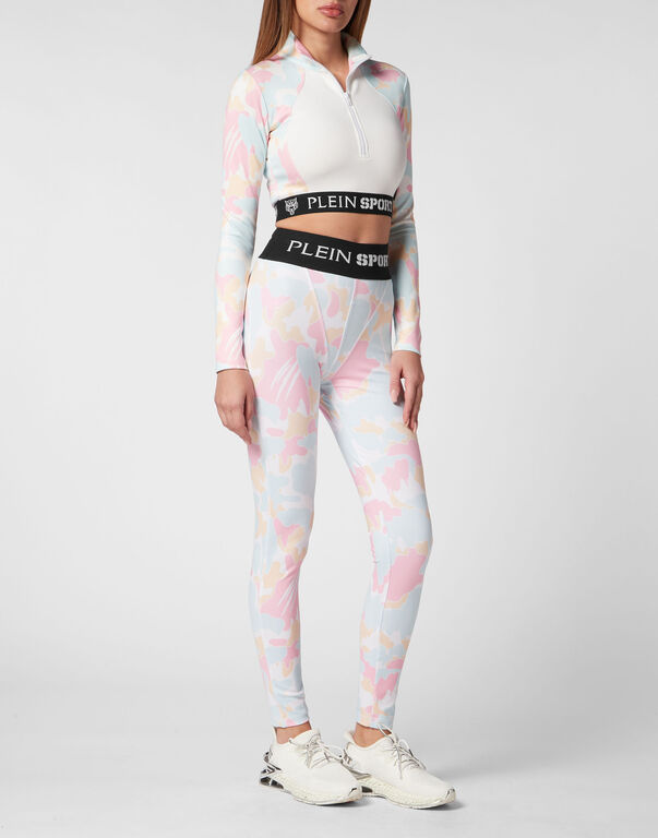 Plein Sport Jogging Push Up Cutting Leggings Camouflage Rose / Light Blue