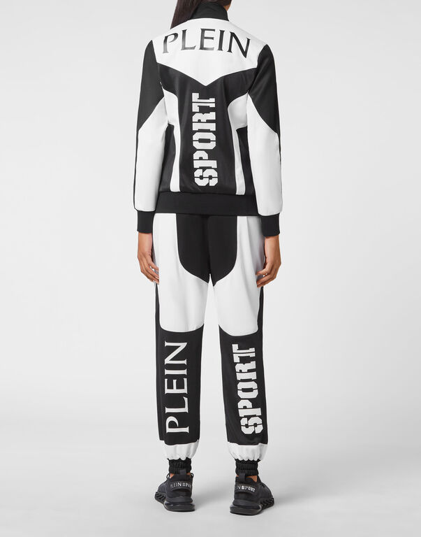 Plein Sport Jogging Set: Zip-up Jacket + Pants Statement White / Black