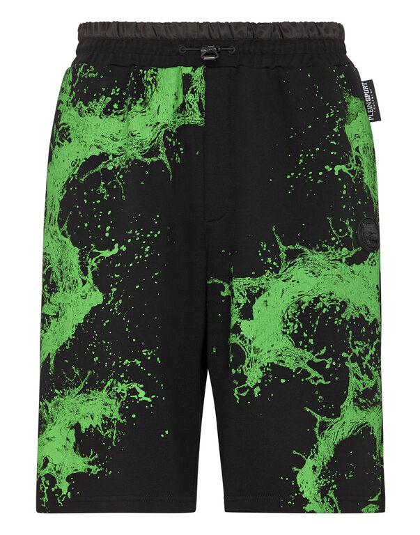 plein sport Jogging Shorts Splash Extreme black+green fluo