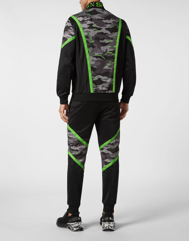 Plein Sport Jogging Tracksuit: Top/Trousers Neon Amazon Edition (Camouflage) Black+green Fluo
