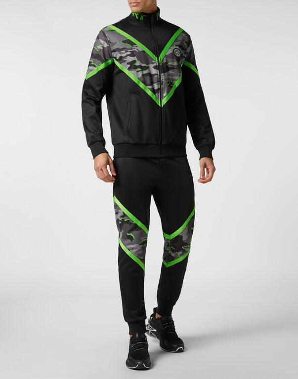 Plein Sport Jogging Tracksuit: Top/Trousers Neon Amazon Edition (Camouflage) Black+green Fluo