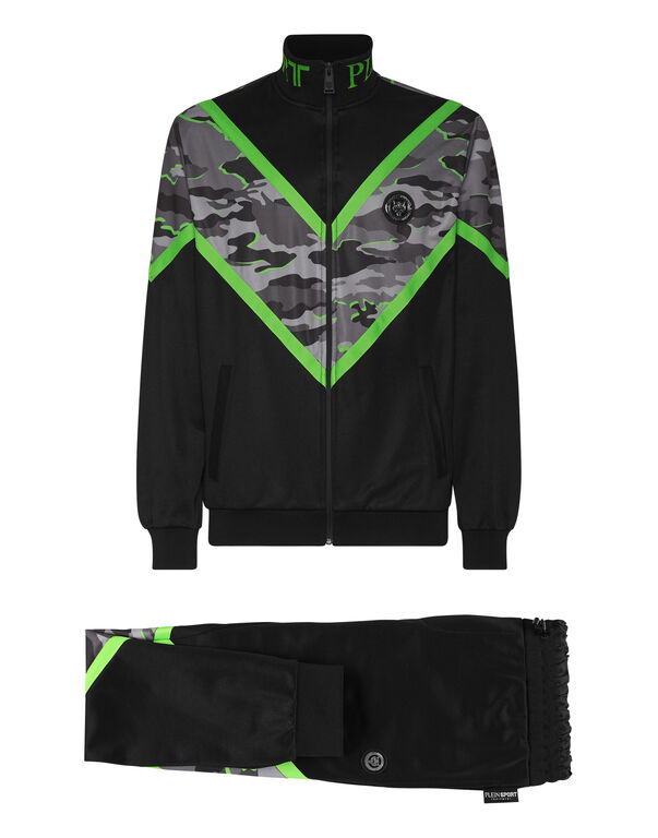 plein sport Jogging Tracksuit: Top/Trousers Neon Amazon Edition (Camouflage) black+green fluo